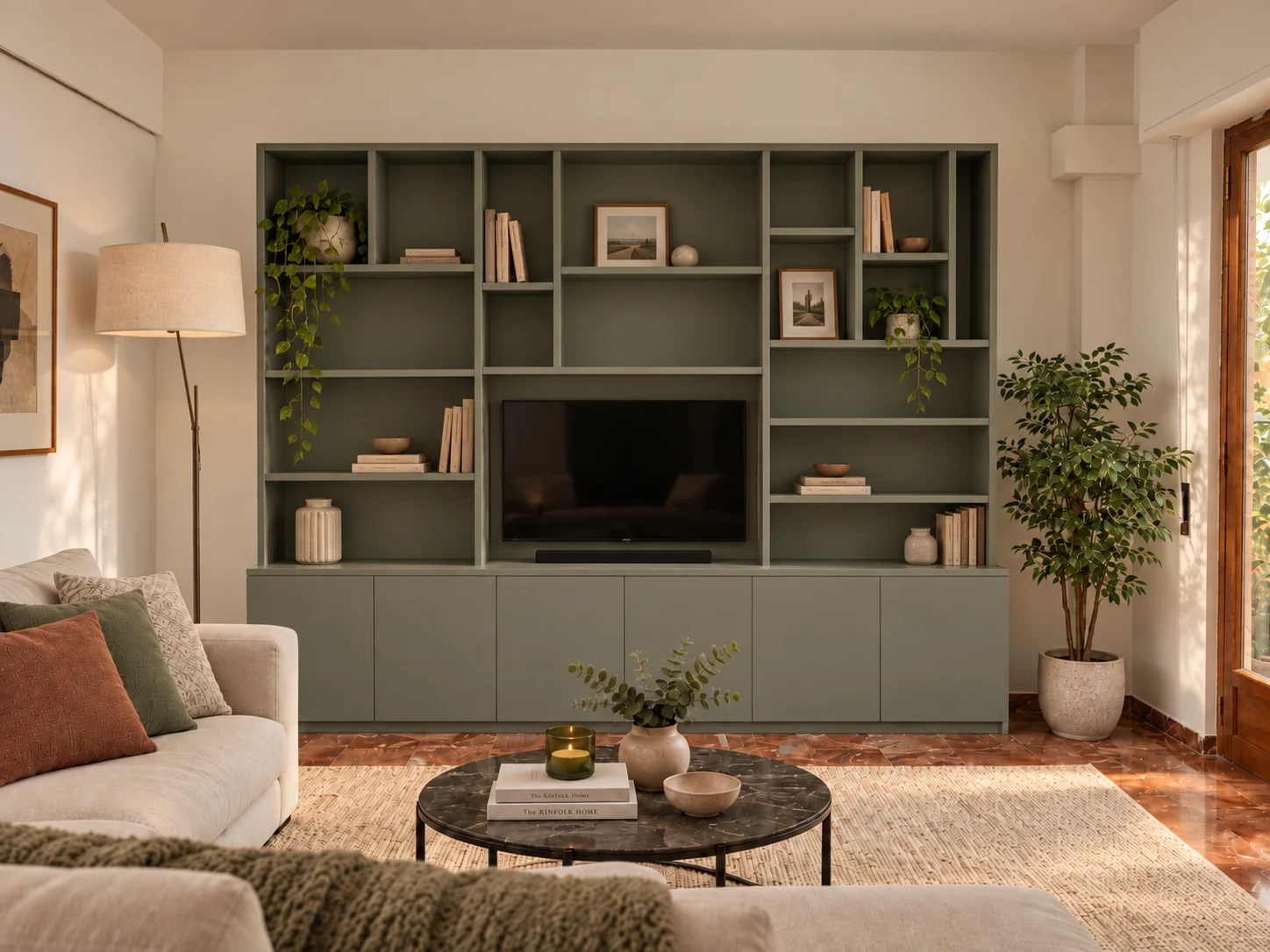 Parete attrezzata living con televisore